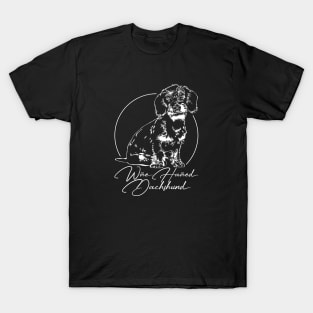 Funny Proud Wire Haired Dachshund dog portrait T-Shirt